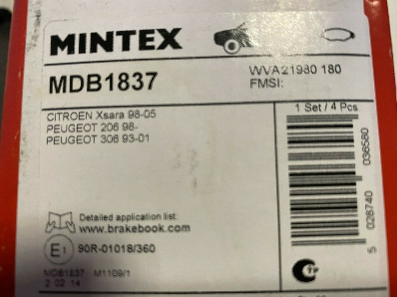 Mintex MDB1837 Front Brake Pad Set
