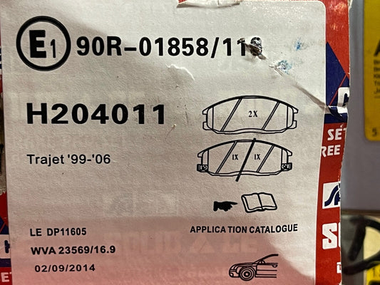 Solid Auto H204011 Front Brake Pad Set fits Hyundai