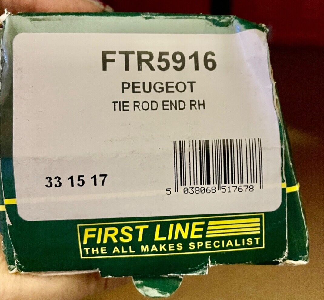 First Line FTR5916 Tie Rod End Track Rod End Right Hand Side fits Peugeot