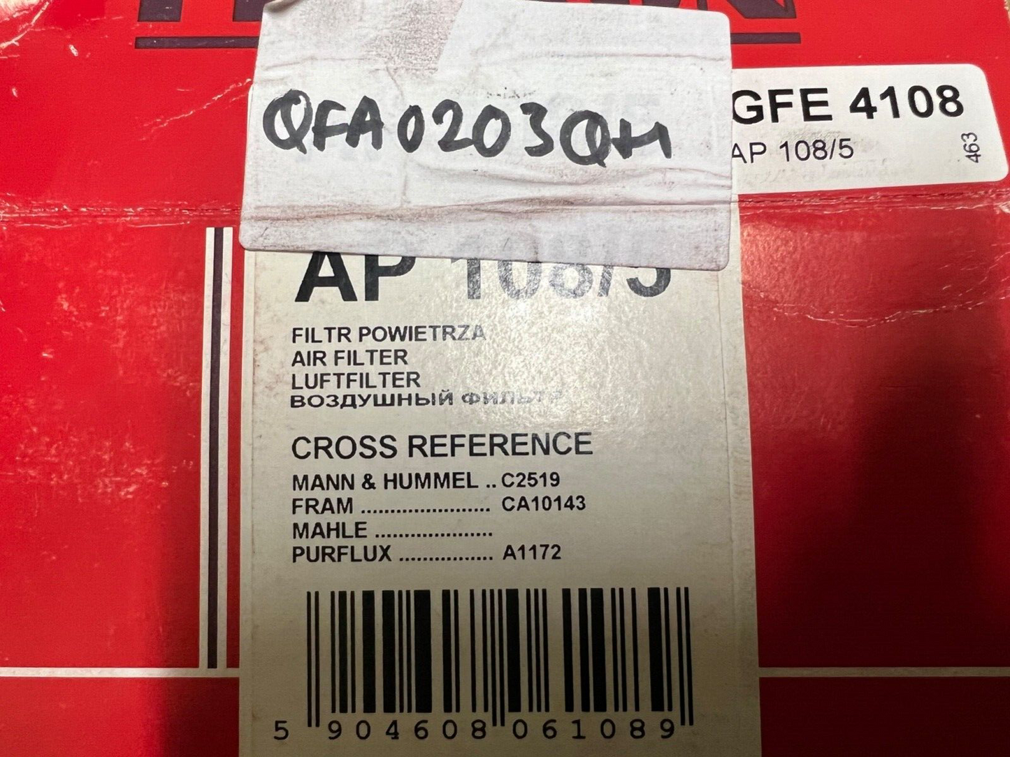 Filtron AP108/5 Air Filter fits Hyundai Getz