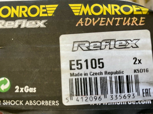 Monroe E5105 Shock Absorber Pair fits Fiat Vauxhall Opel x2