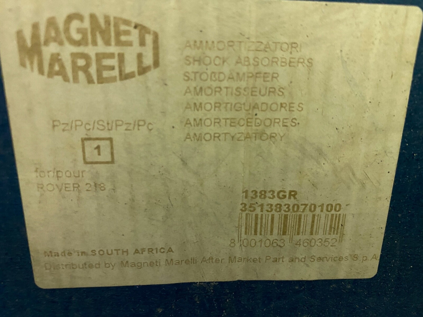 Magneti 351383070100 1383GR Front Shock Absorber Right Hand Off fits Rover 218