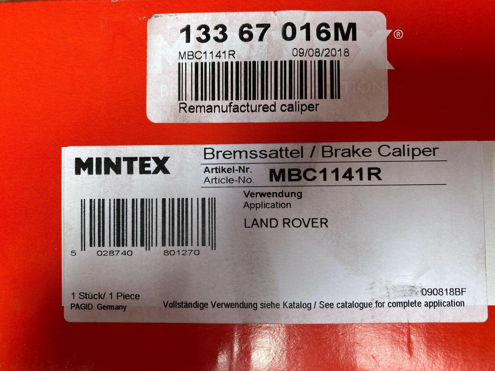 Mintex MBC1141R CA937R Brake Caliper fits Land Rover LDV