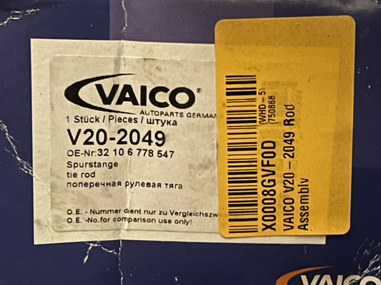 Vaico V20-2049 Tie Rod Assembly fits Mini, Mini Clubman