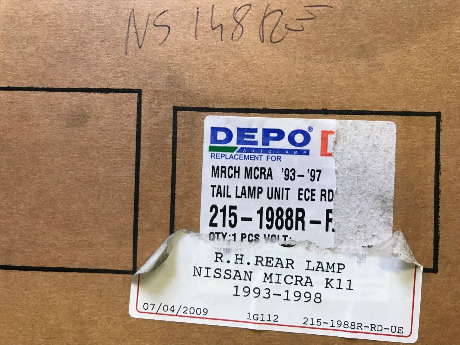 Depo 215-1988R Rear Right Hand Lamp fits Nissan Micra K11 1993-1998