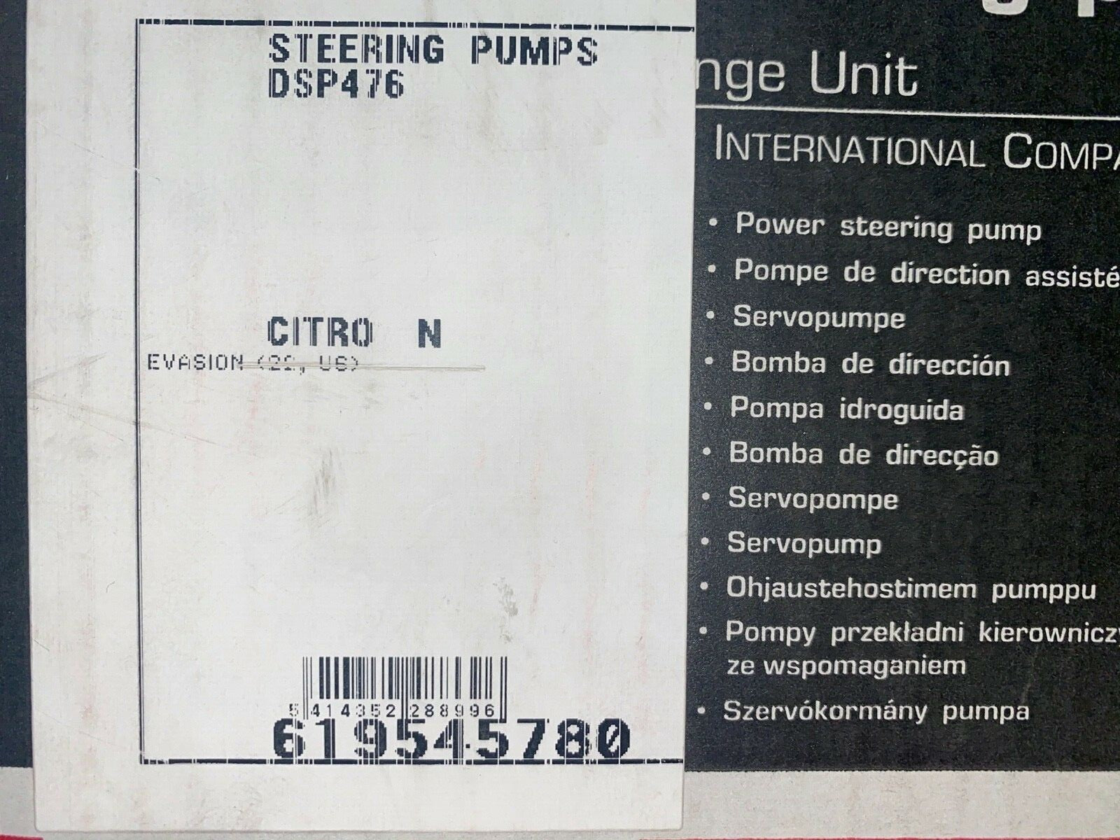 Remy DSP476 PAS Pump Power Steering Pump fits Citroen