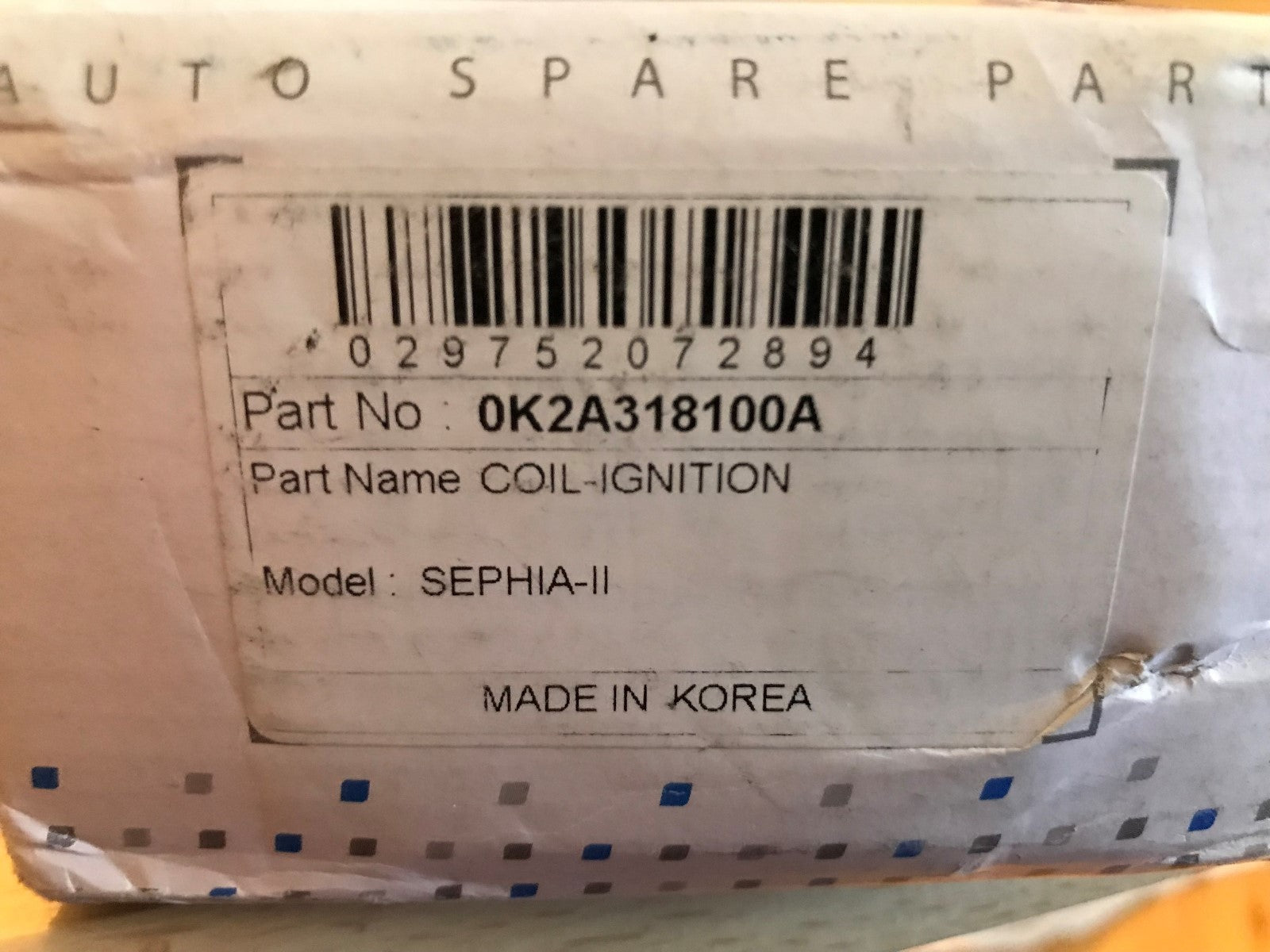 Ignition Coil Kia Shuma 1997-2001 1.5i 16v 0K2A318100A