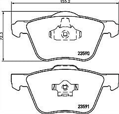 Mintex MDB2543 Rear Brake Pad Set fits Volvo