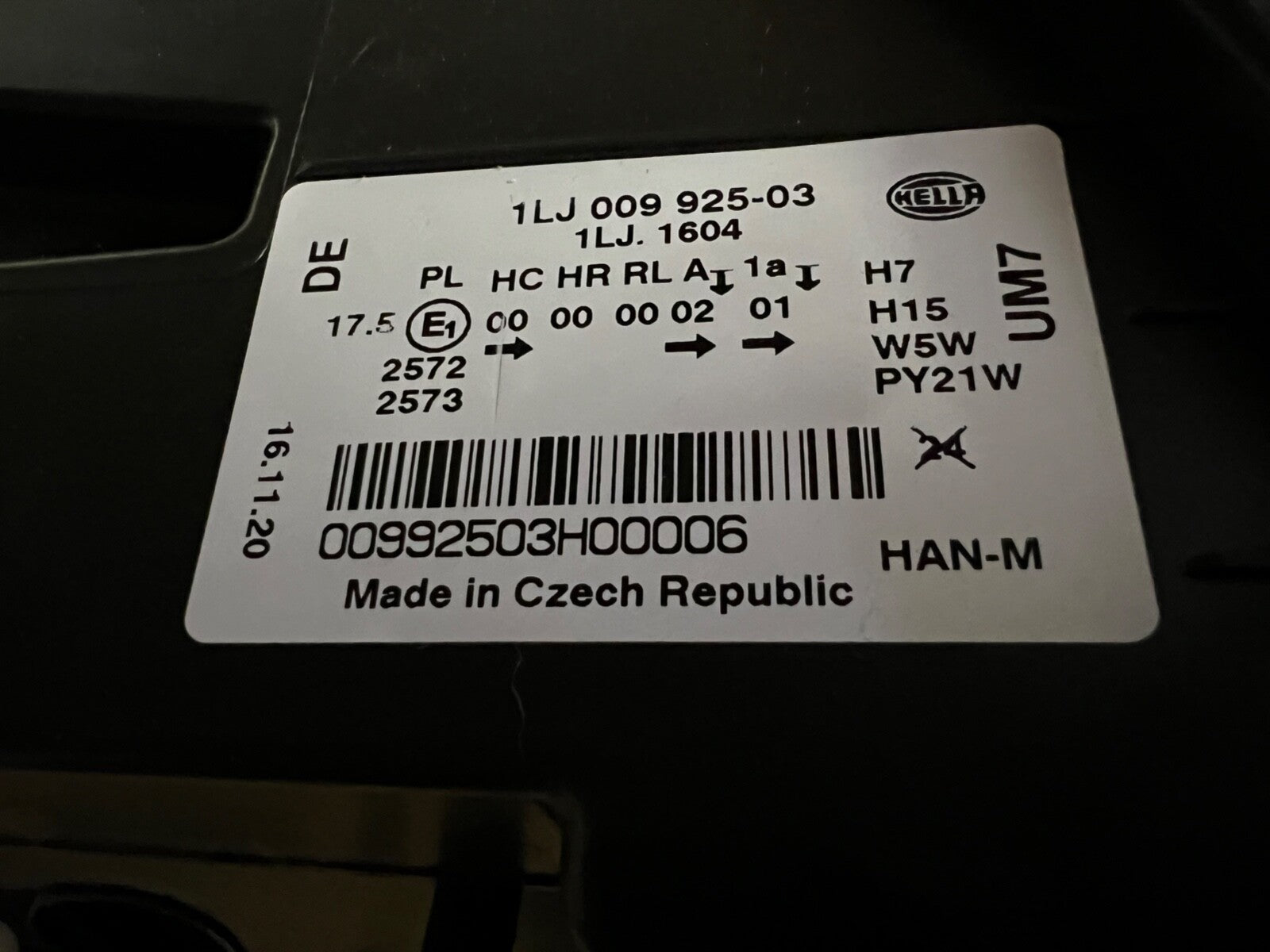 Hella 1LJ009925-031 Headlight Lamp Left Hand Near Side fits Audi A6, A6 Allroad