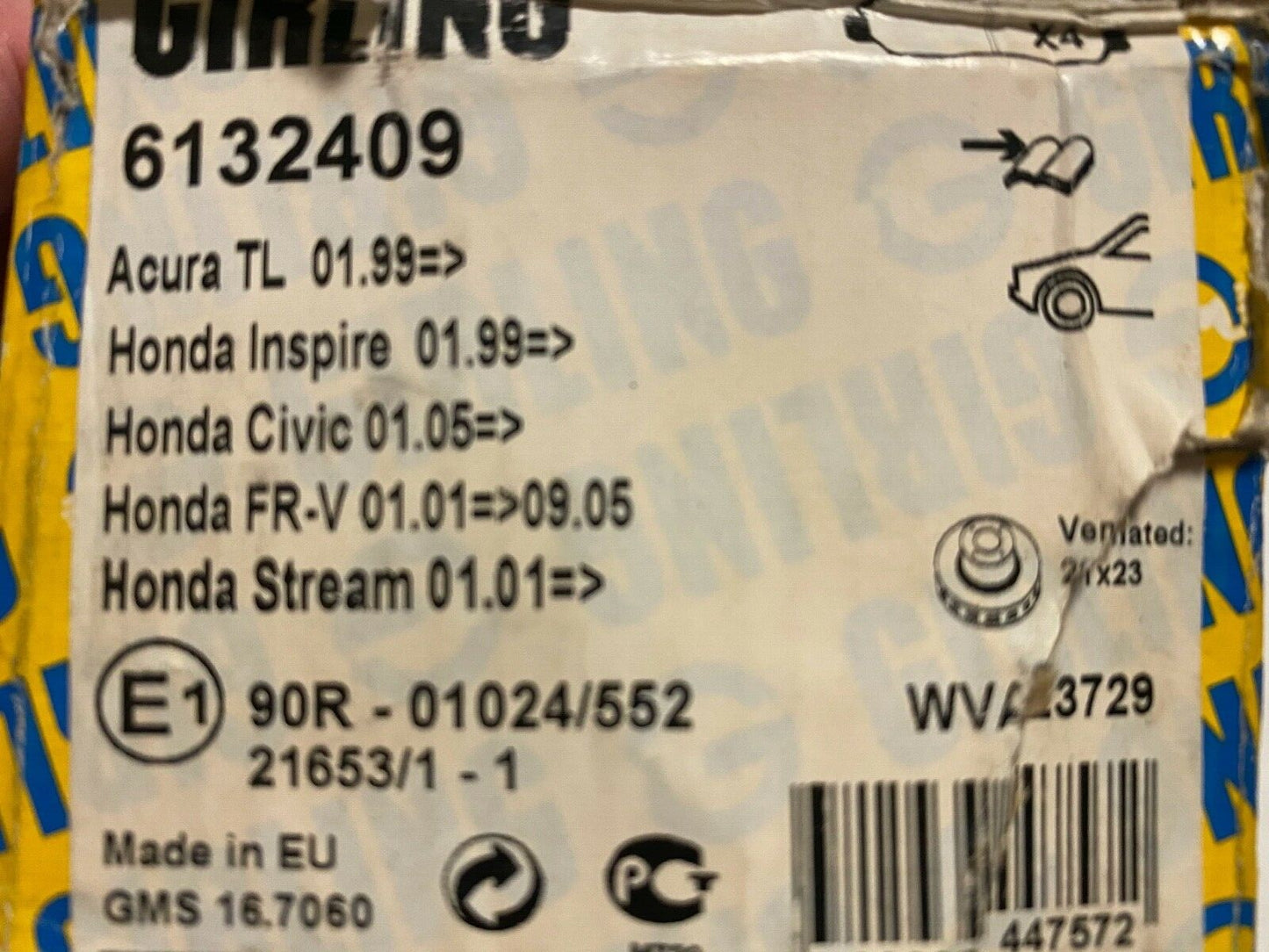 Girling 6132409 GDB3240 Front Brake Pad Set fits Honda
