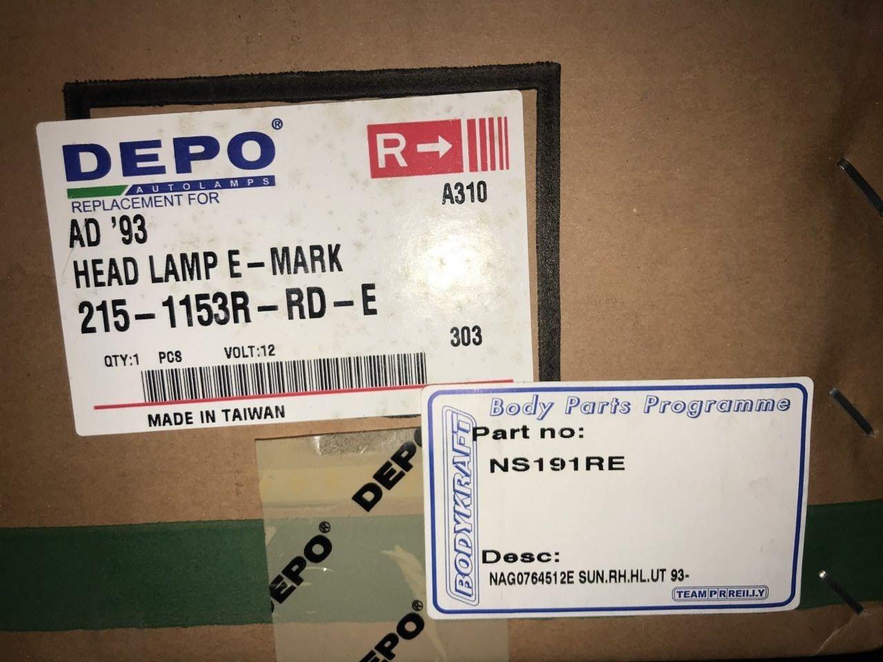 Headlight Lamp Off Side Right Hand Nissan Sunny Traveller Y10 90-00 215-1153R-RD