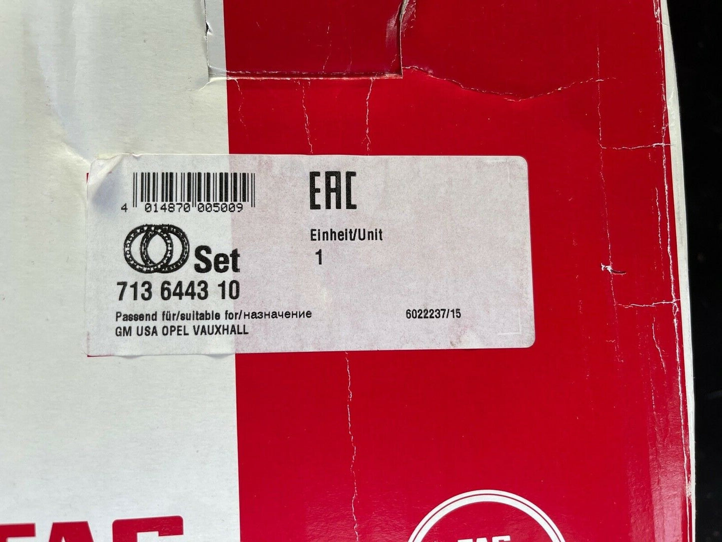 FAG 713644310 Wheel Bearing Kit fits Vauxhall Astra Astravan Opel