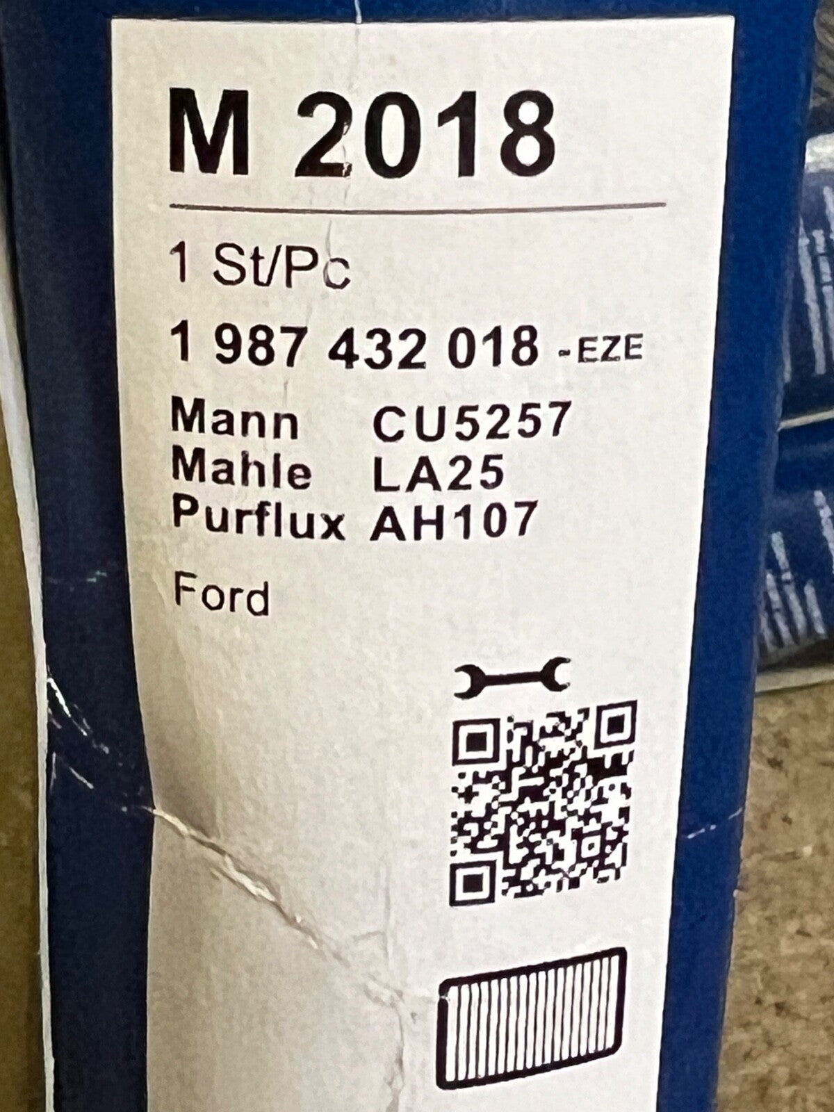 Bosch 1987432018 M2018 Pollen Cabin Filter Ford Cougar Mondeo