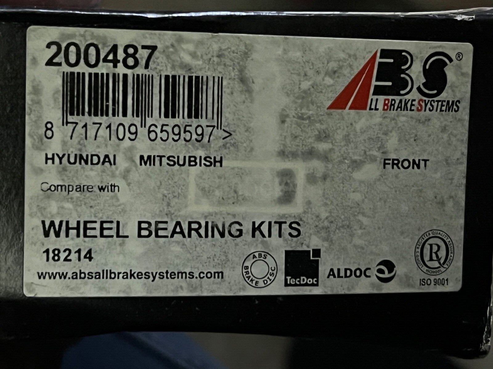 ABS 200487 Wheel Bearing fits Hyundai Mitsubishi