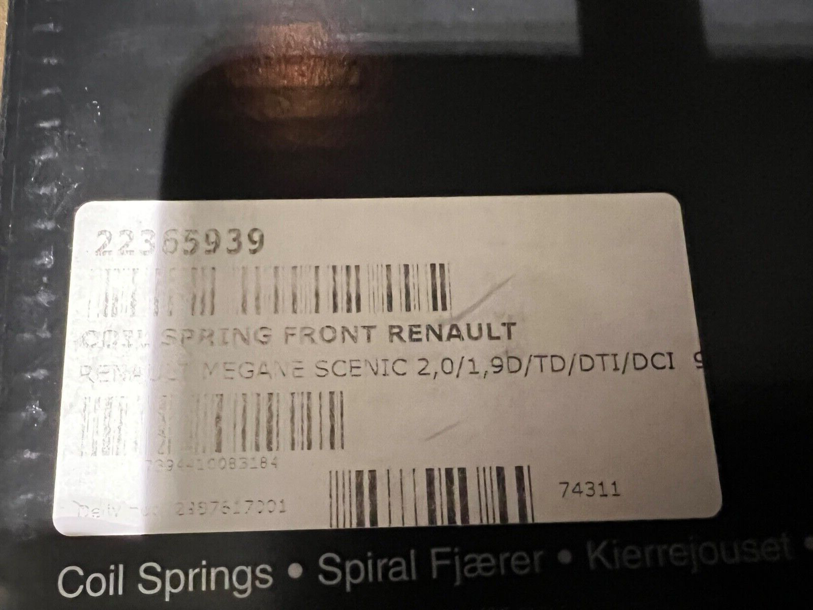 NF 22365939 4072933 Front Coil Spring fits Renault Megan Scenic
