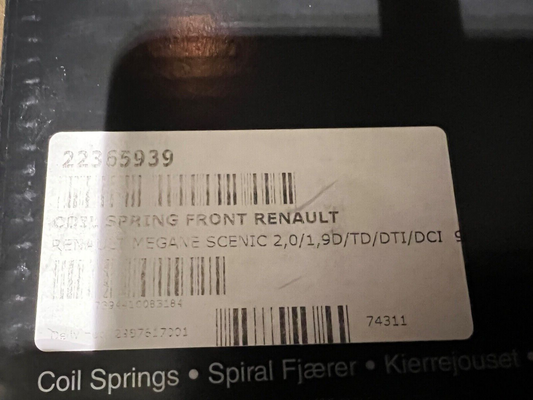 NF 22365939 4072933 Front Coil Spring fits Renault Megan Scenic