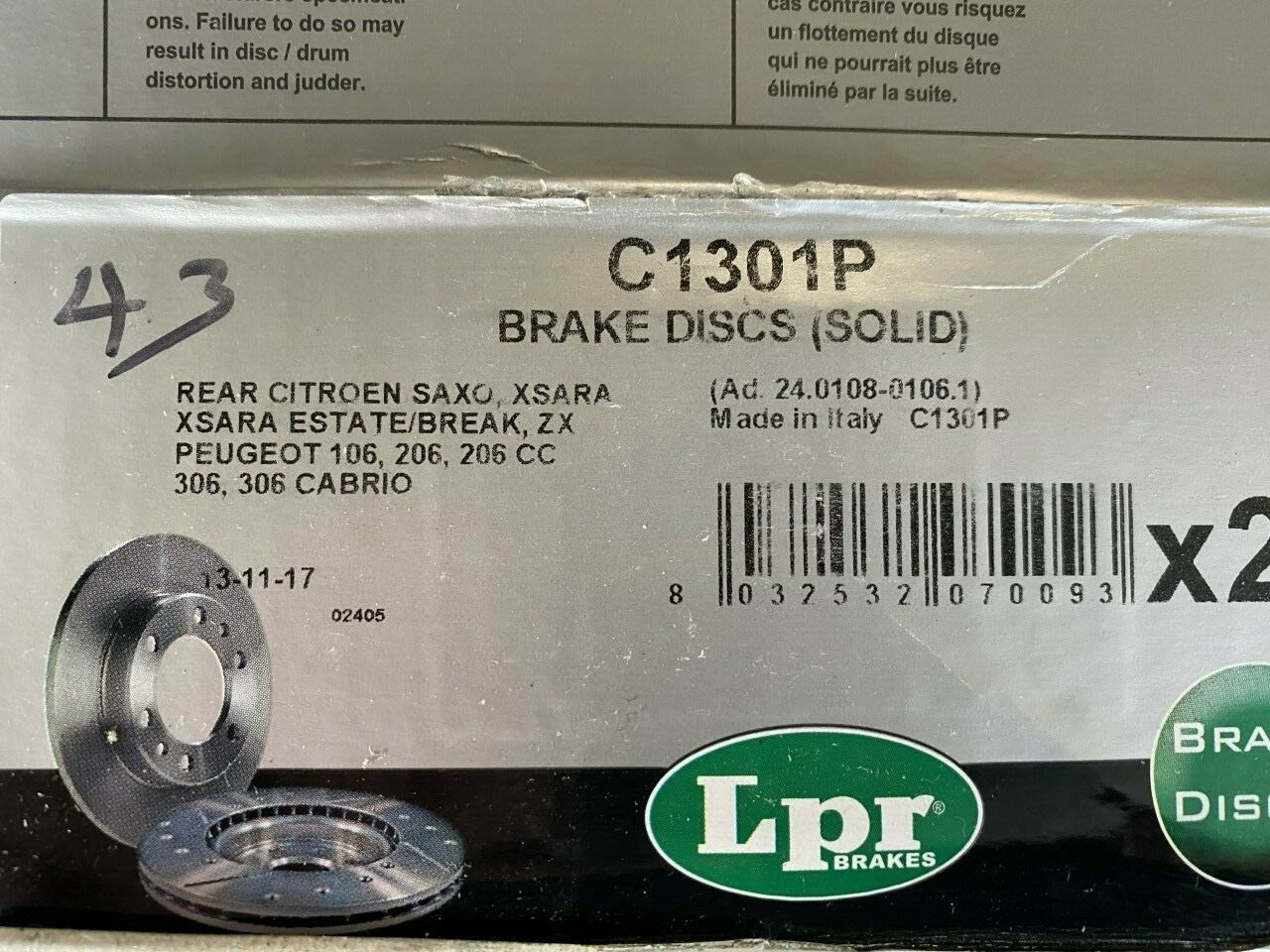 LPR C1301P Rear Brake Disc