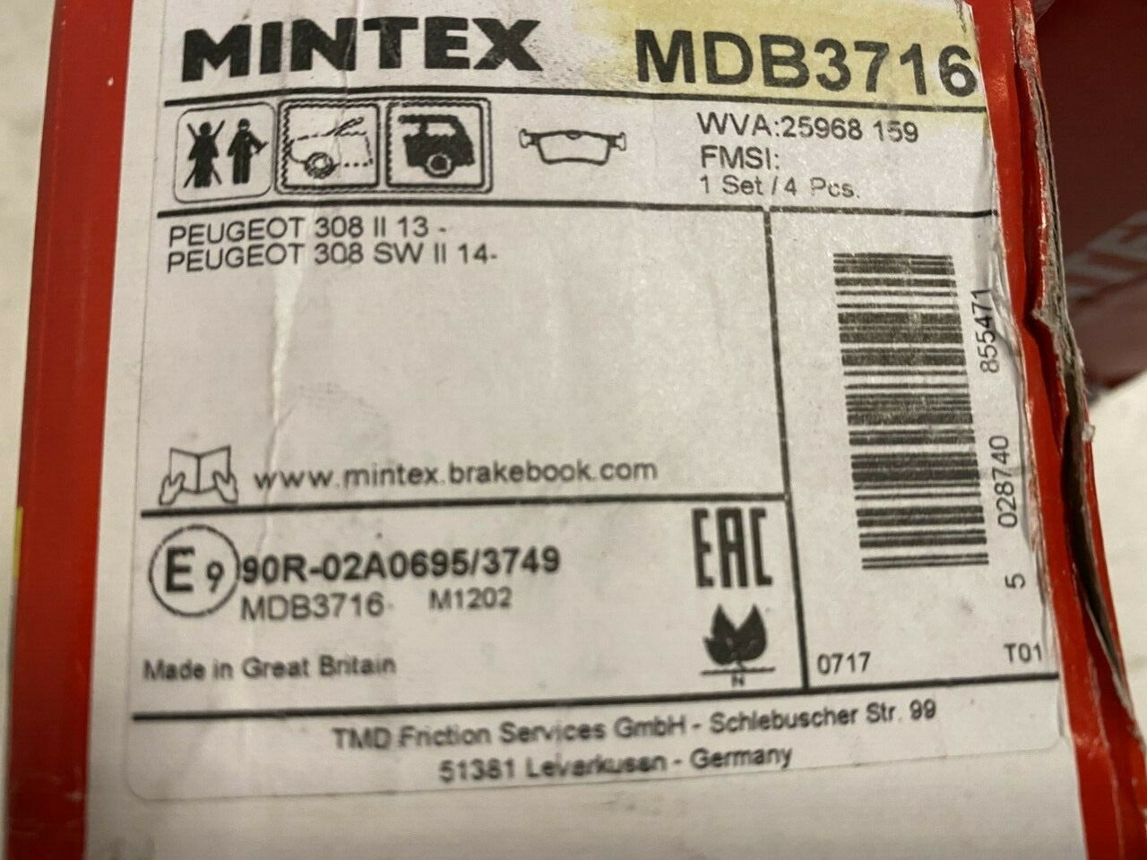 Mintex MDB3716 Rear Brake Pad Set