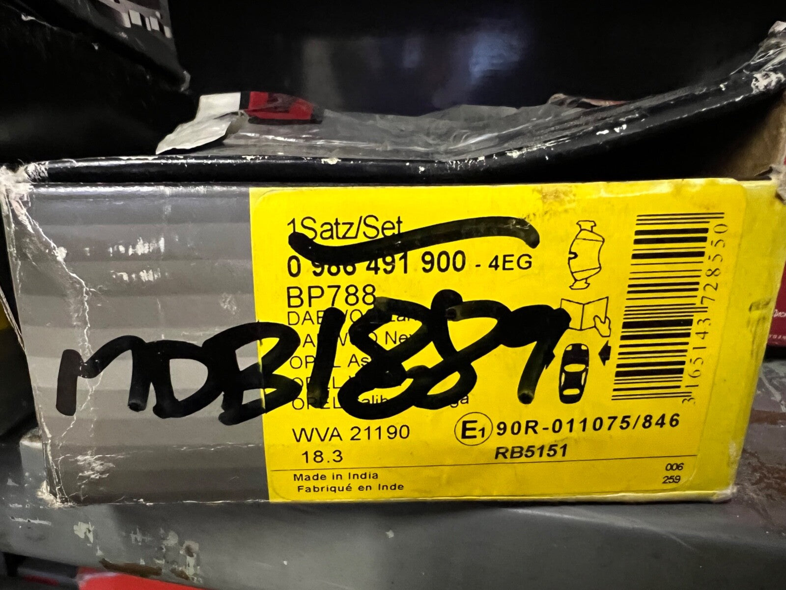 Bosch 0986491900 Front Brake Pad Set fits Daewoo Vauxhall