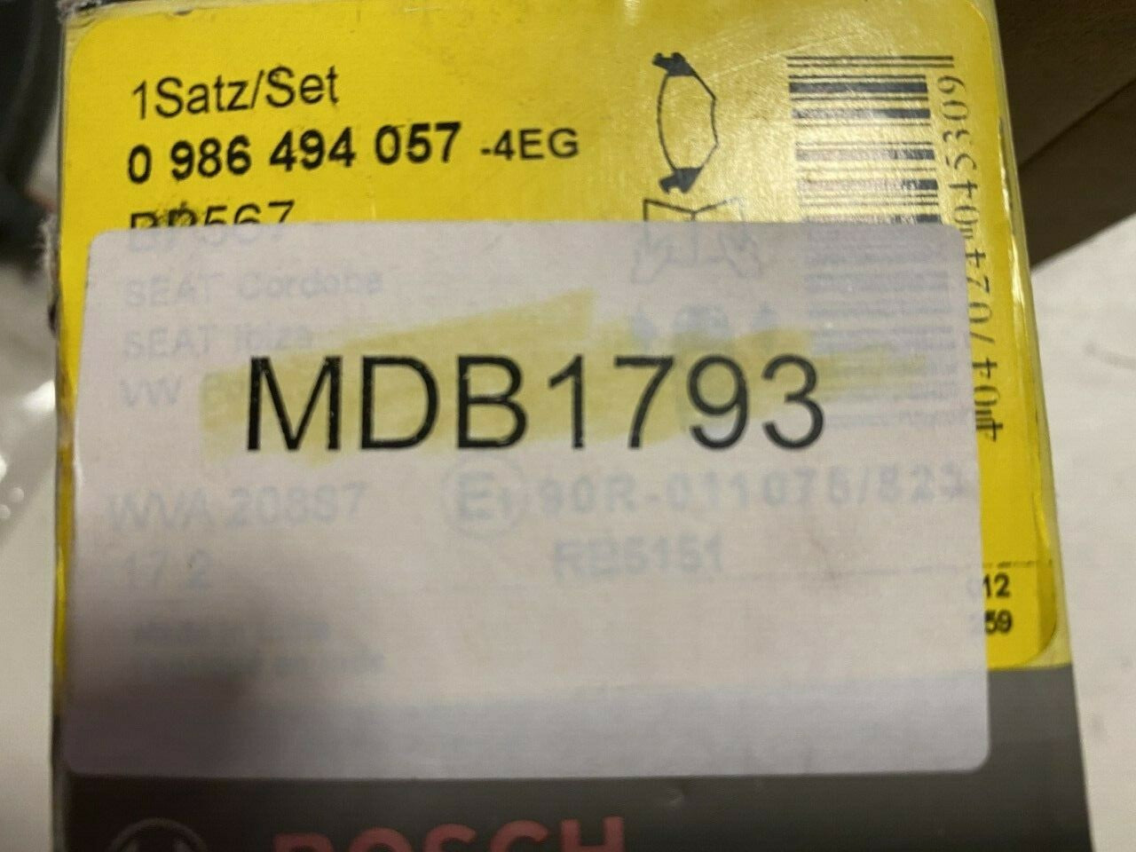 Bosch 0986494057 Front Brake Pad Set