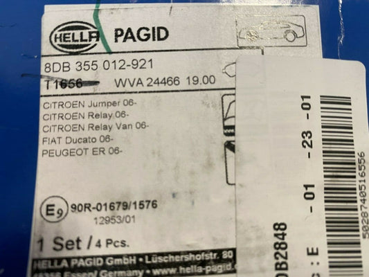 Hella-PAGID 8DB355012-921 Brake Pad Set fits Citroen Peugeot Fiat