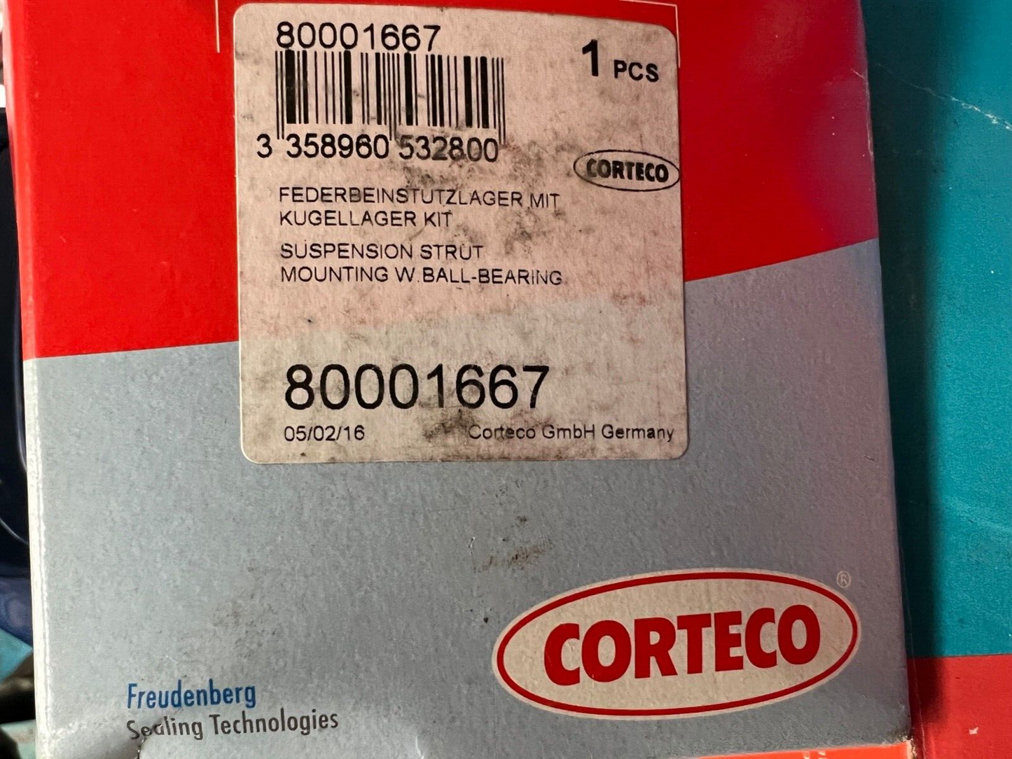 80001667 Corteco Front Top Strut Mount fits Ford Fiesta KA