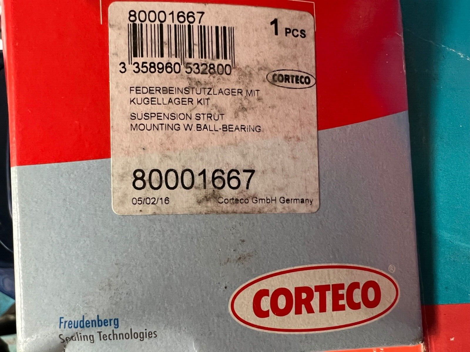 80001667 Corteco Front Top Strut Mount fits Ford Fiesta KA