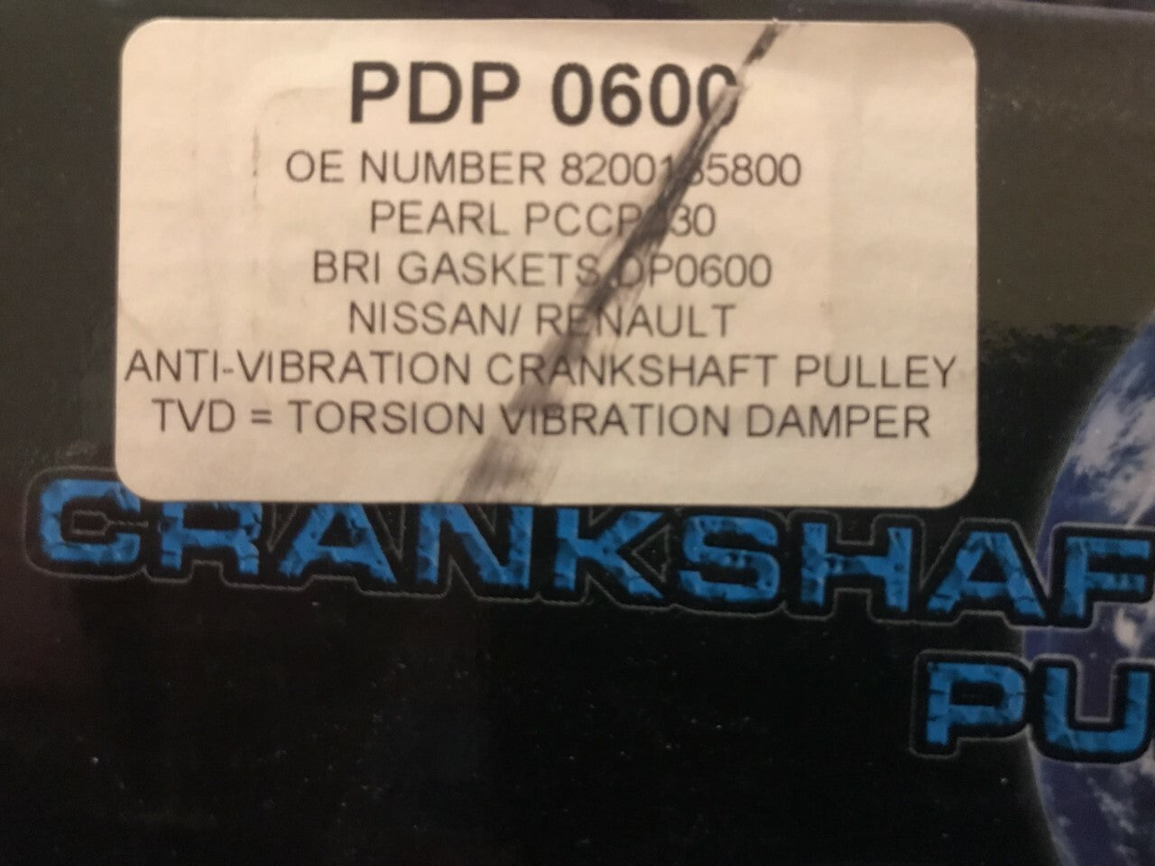 Crankshaft Pulley Vibration Damper For Nissan Micra Renault PDP0600 8200185800