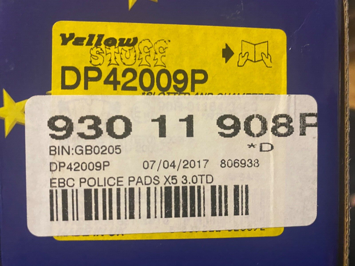 EBC Yellow Police Stuff DP42009P Rear Brake Pad Set fits BMW X5 X6