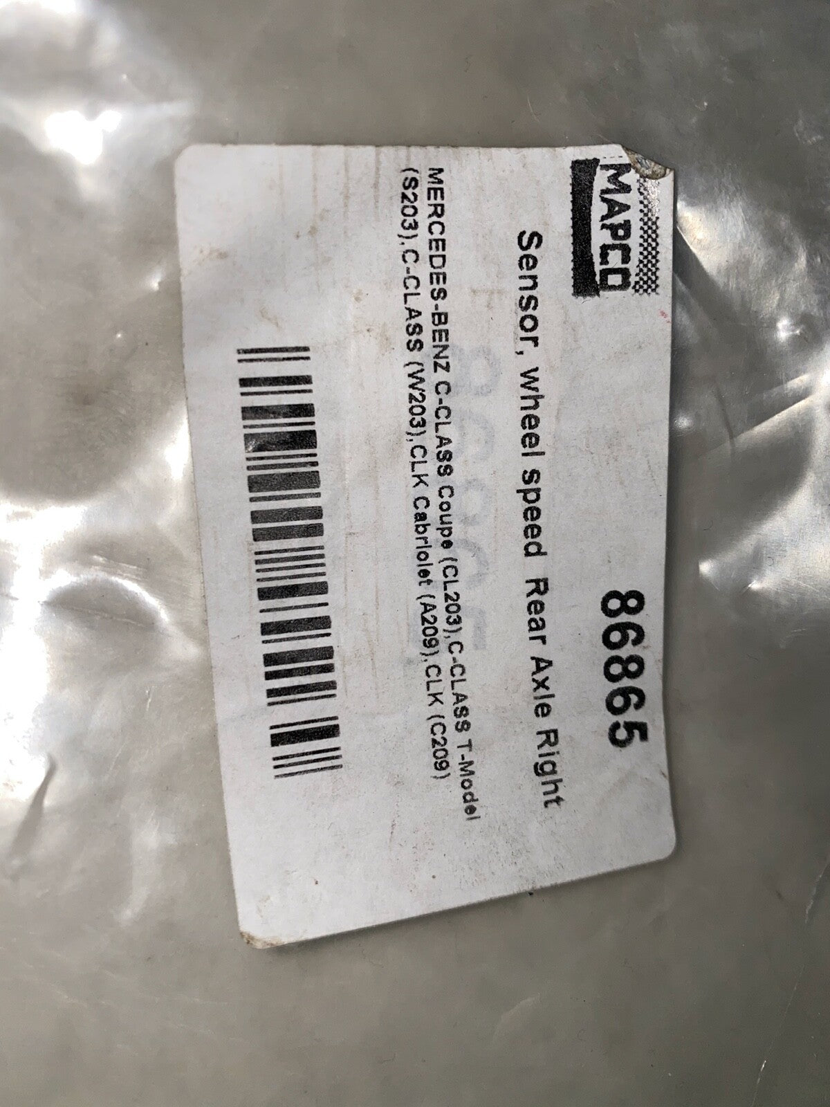 Mapco 86865 ABS Wheel Speed Sensor Rear Off Side fits Mercedes