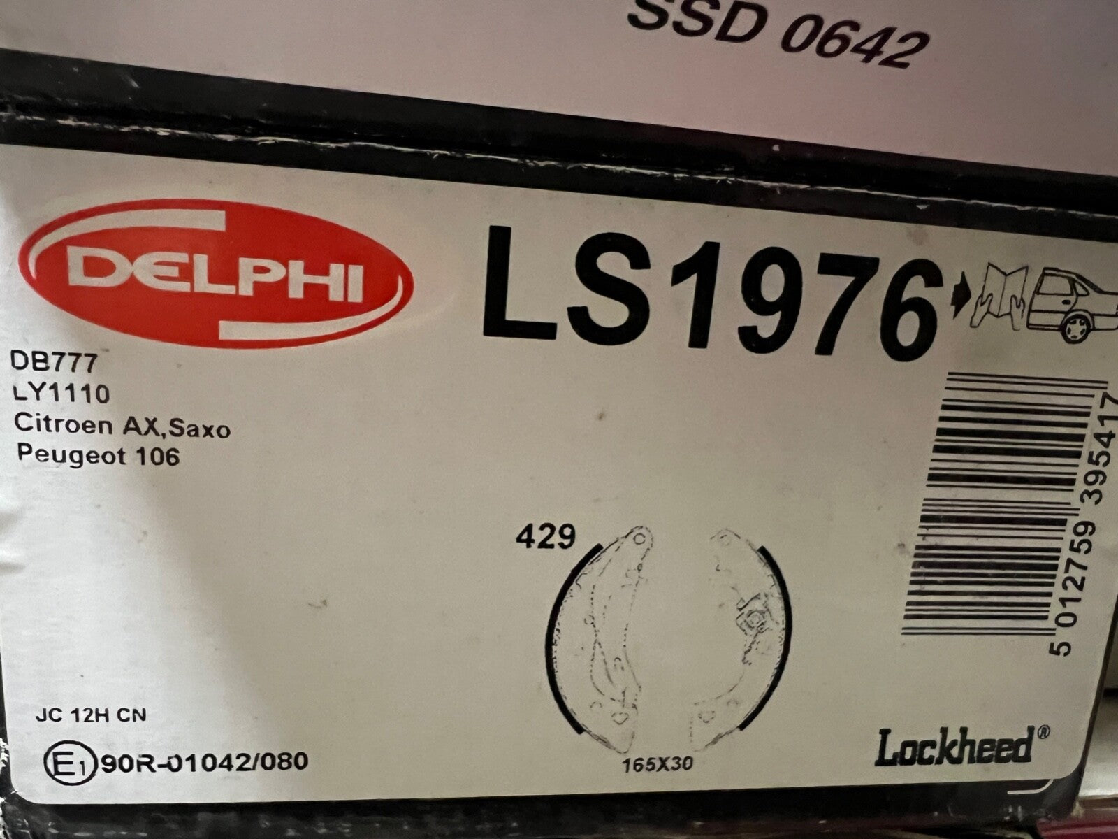 Delphi 1976 Brake Shoe Set fits Citroen AX Saxo Peugeot 106