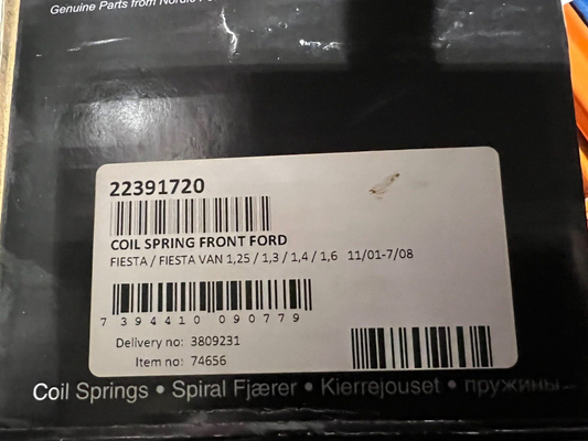 NF 22391720 Front Coil Spring fit Ford Fiesta & Van 2001-2008 1.25 1.3 1.4 1.6
