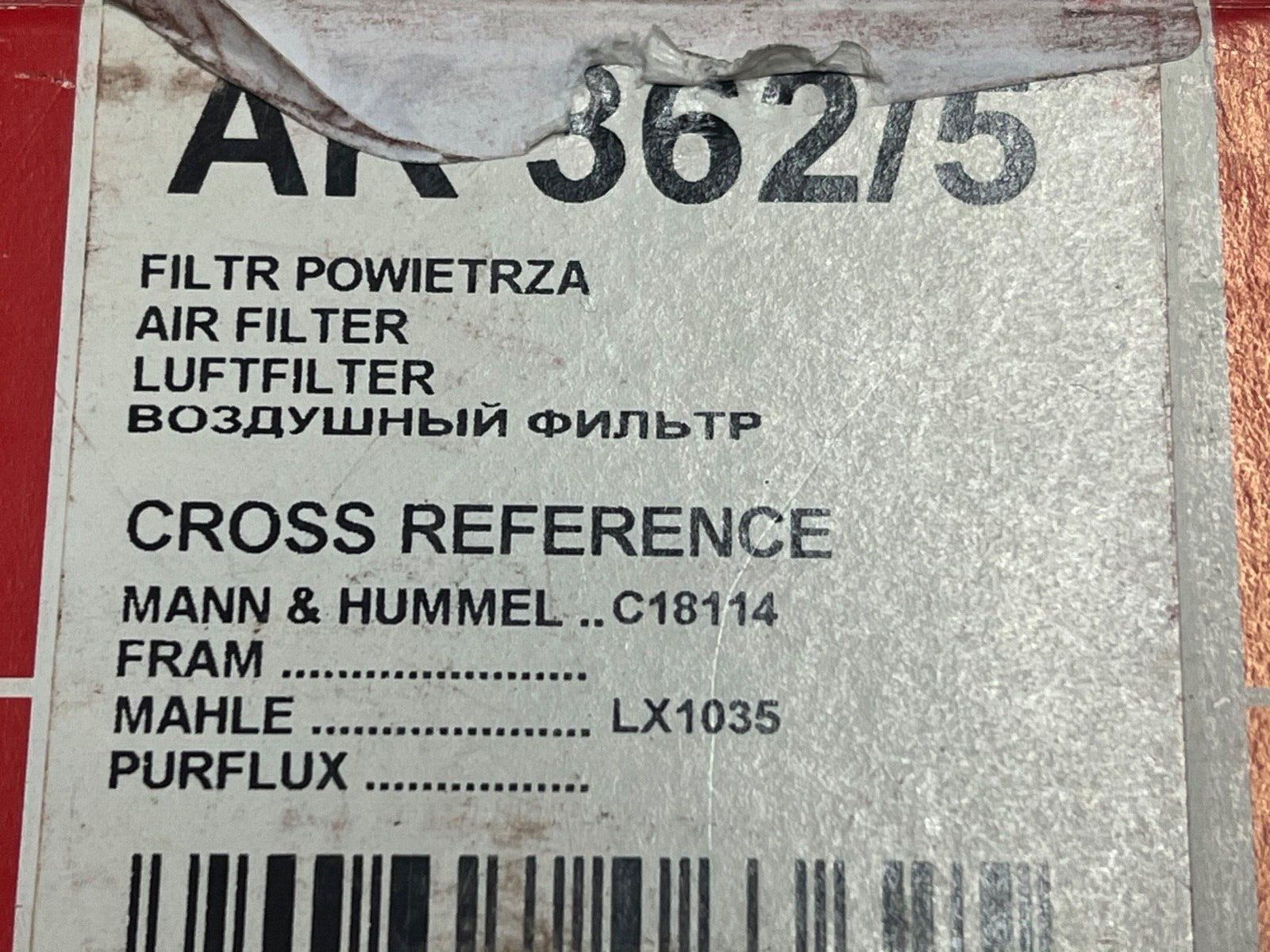 Filtron AK362/5 Air Filter fits BMW 1 Series 3 Series