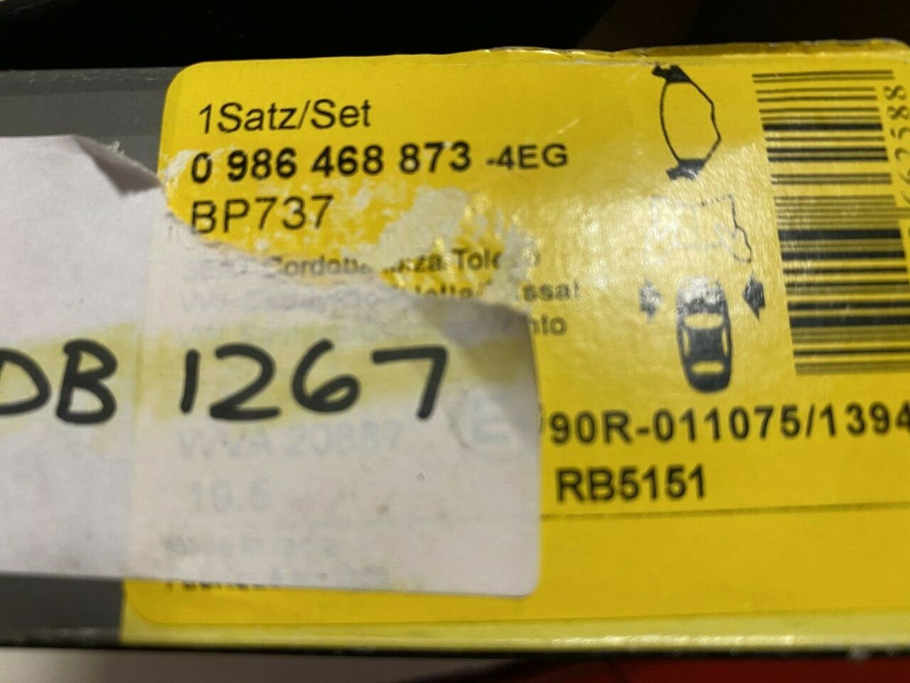 Bosch 0986468873 Front Brake Pad Set fits Seat VW Volkswagon