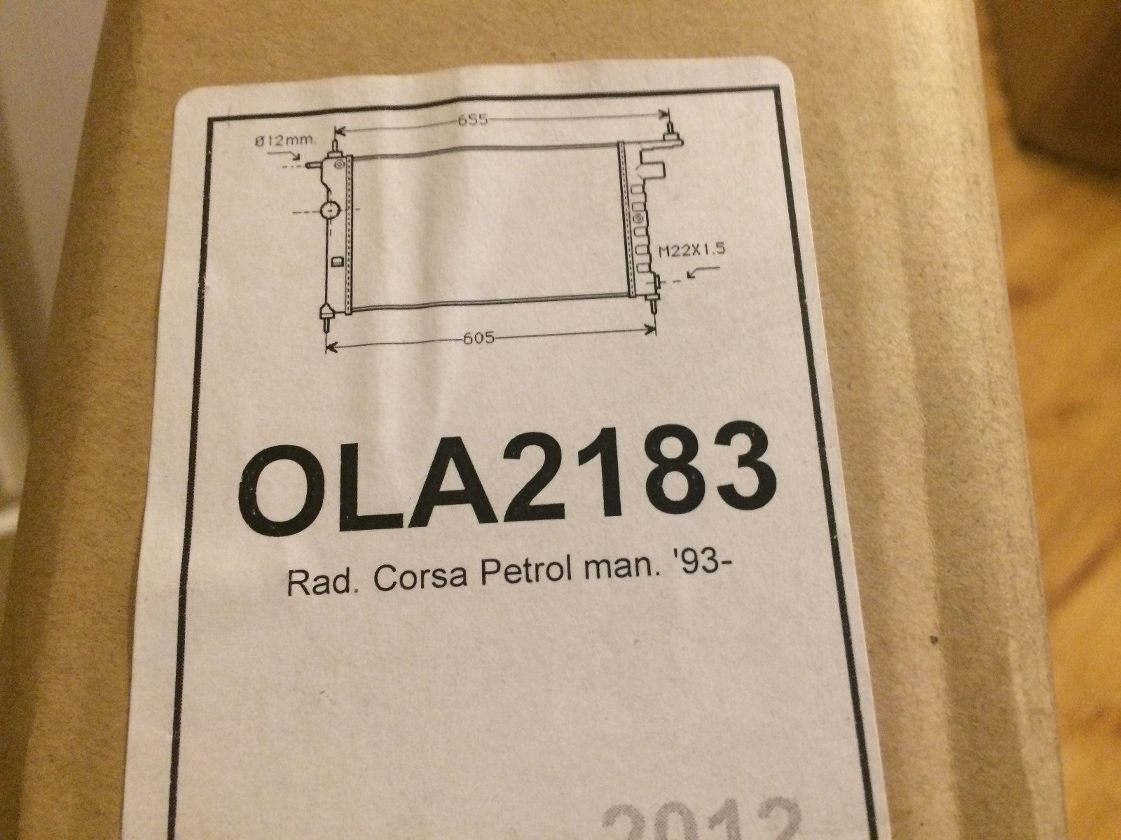 Vauxhall Corsa Petrol 1993 - on Radiator OLA2183 NEW