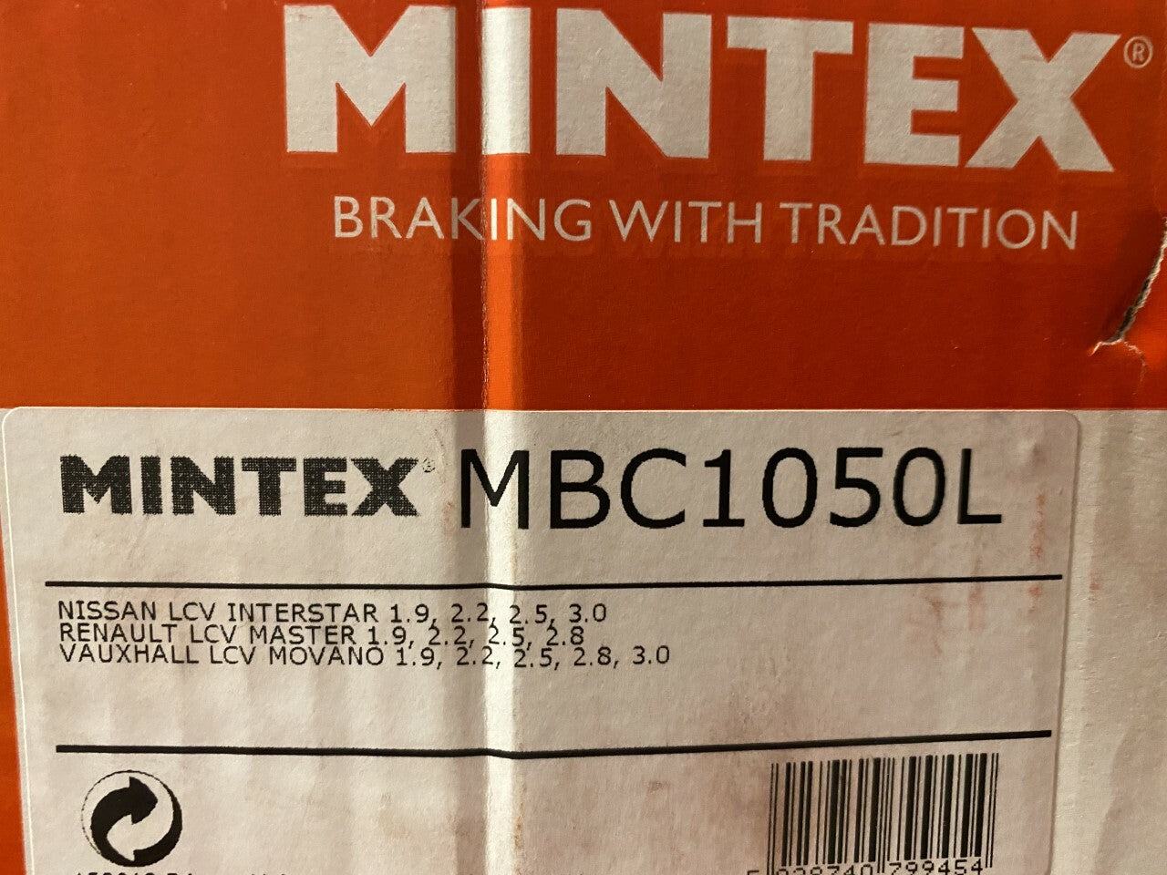 MBC1050L Rear Left Brake Caliper Mintex fits Vauxhall Renault Nissan