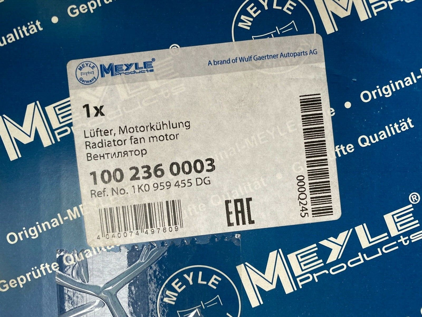 Meyle 1002360003 Cooling Fan fits Audi Seat Skoda VW