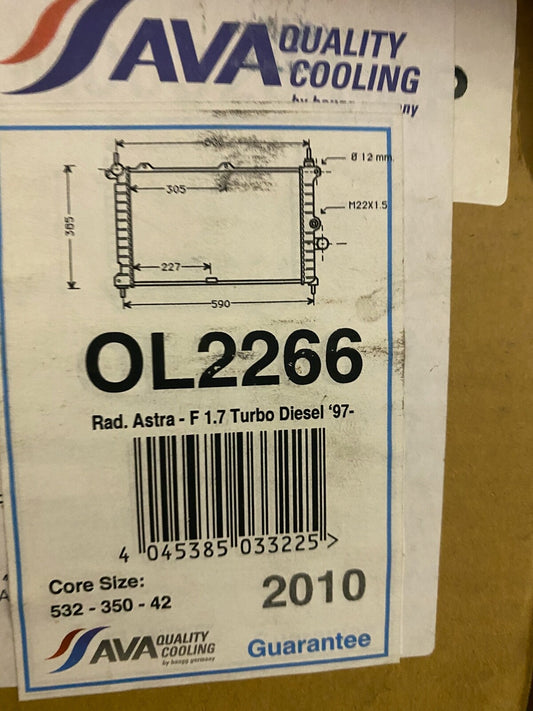 AVA OL2266 Radiator fits Vauxhall Opel