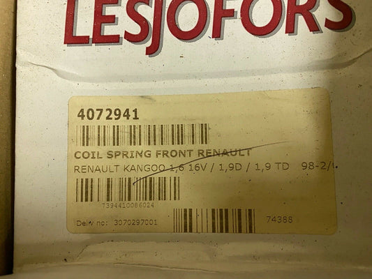 Lesjofors 4072941 Front Coil Spring fits Renault Kangoo