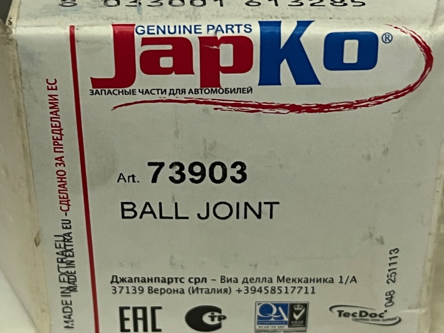 Japko 73903 8-94200-320-0 Front Ball Joint fits Isuzu