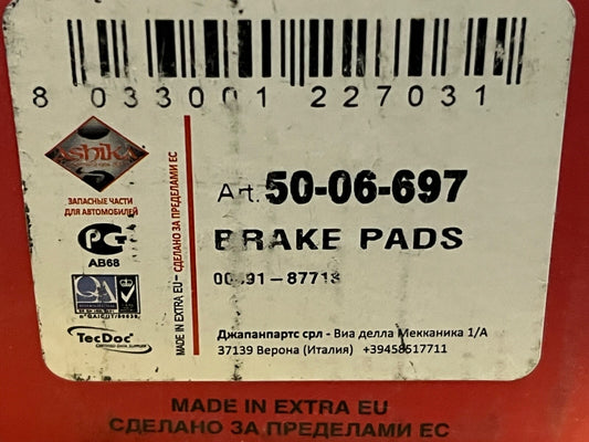 Ashika 50-06-697 Front Brake Pads