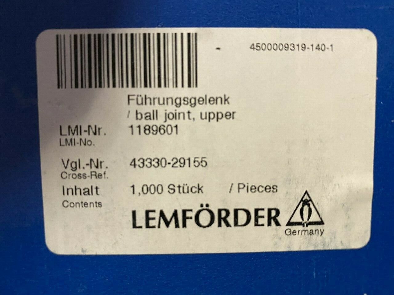 Lemforder 1189601 Upper Ball Joint fits Toyota