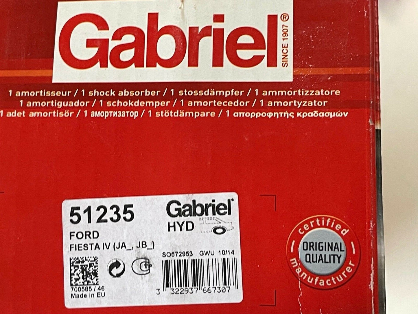 Gabriel 51235 JHS167S Rear Shock Absorber fits Ford Mazda