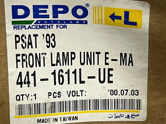 Depo 441-1611L-UE Front Near Left Side Indicator Lamp fits Volkswagen VW PASSAT