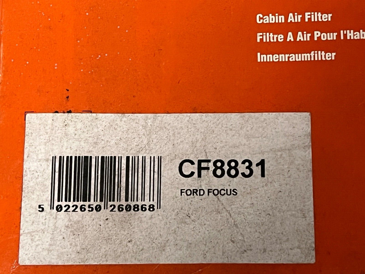 Fram CF8831 Cabin Pollen Filter fits Ford Focus Tourneo Connect Transit Connect
