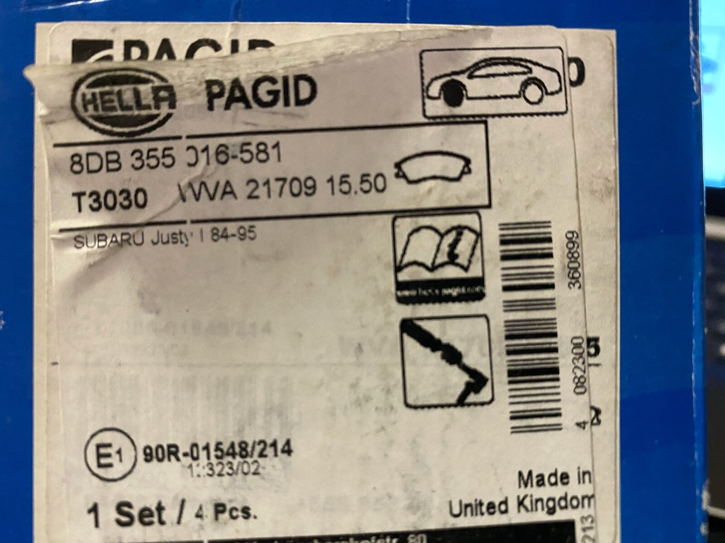 Hella-PAGID 8DB355016-581 Front Brake Pad Set fits Subaru