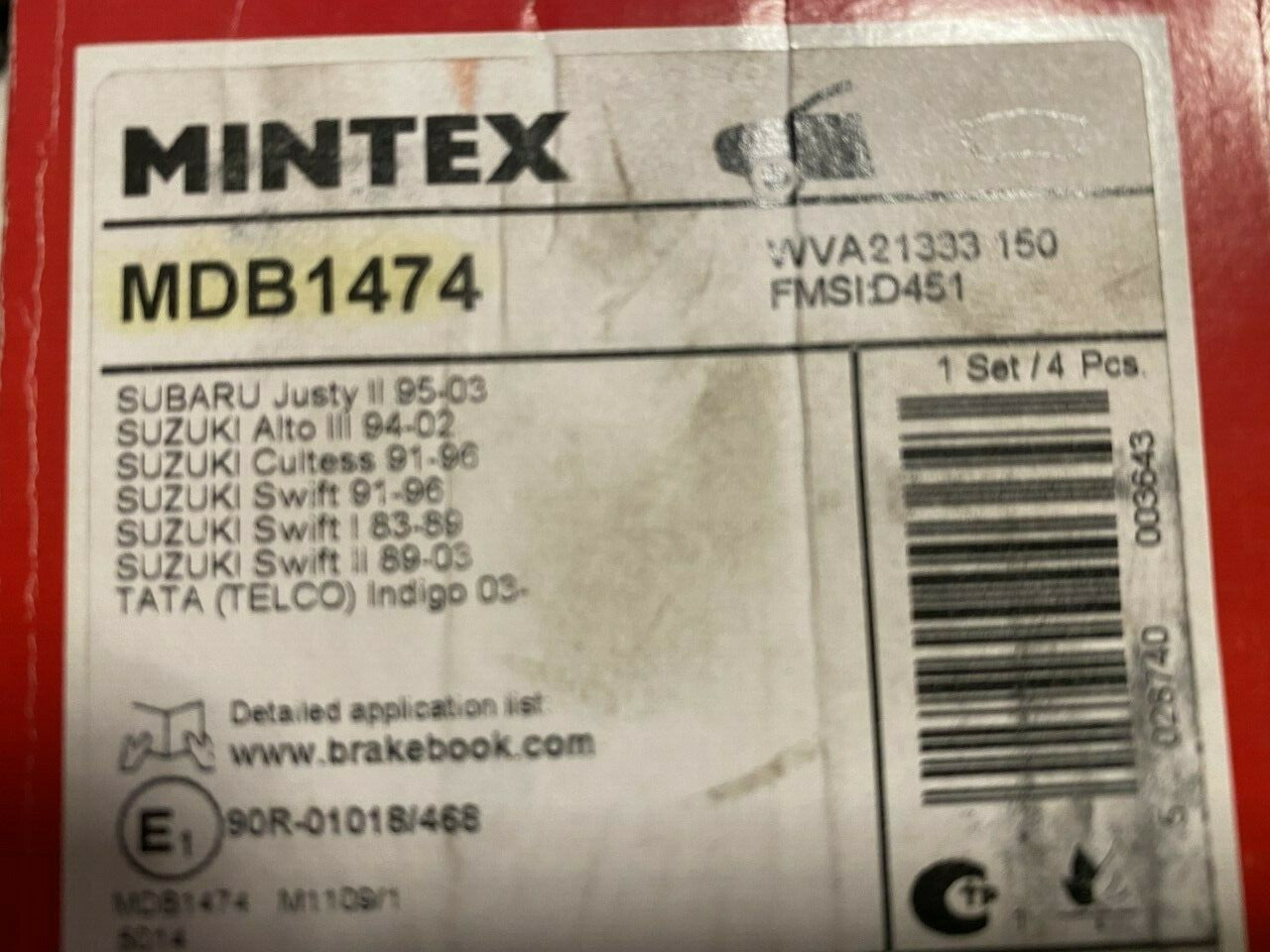 Mintex MDB1474 Front Brake Pad Set
