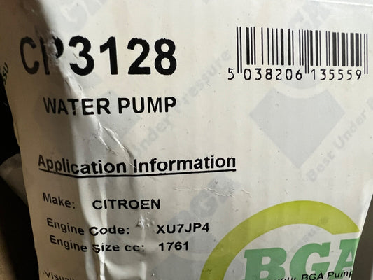BGA CP3128 QCP3322 Water Pump fits Citroen