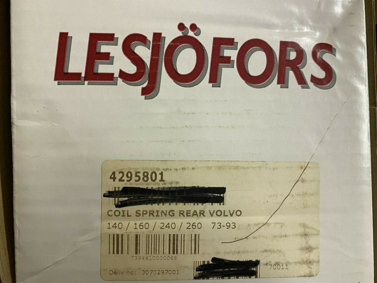 Lesjofors 4295801 Rear Coil Spring fits Volvo