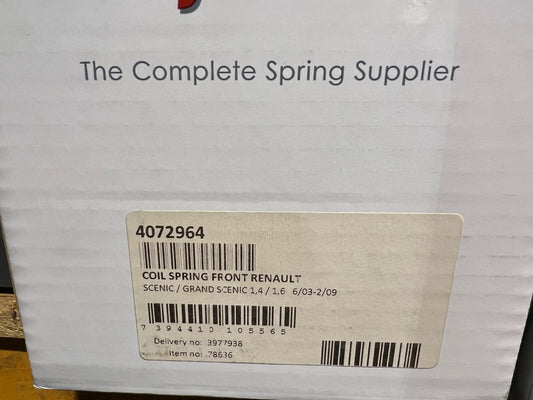 Lesjofors 4072964 Front Coil Spring fits Renault